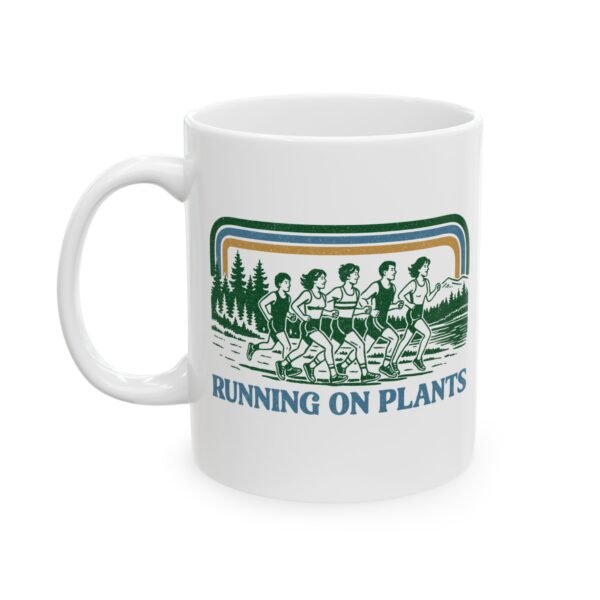 Running on Plants Mug - Retro Vegan Runner