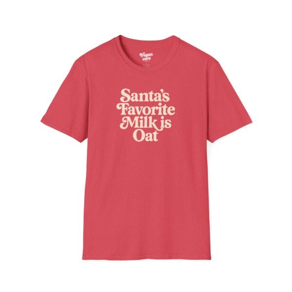 Santa's Favorite Milk Is Oat Retro Holiday Typography - Softstyle Cotton Unisex Tee