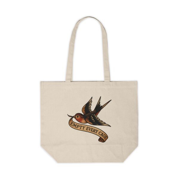 Empty Every Cage Vintage Swallow Tattoo - Canvas Shopping Tote