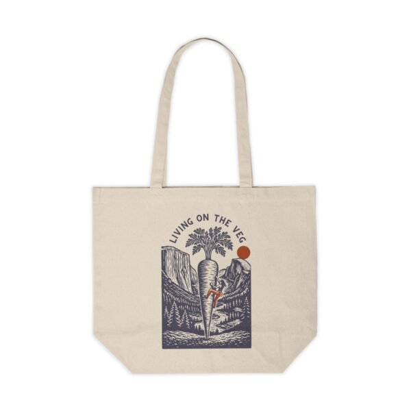 Living on the Veg Retro Vegan Climber - Canvas Shopping Tote