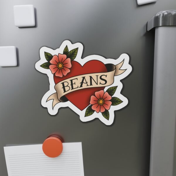 Bean Lover Magnet - Funny Vegan Tattoo Heart