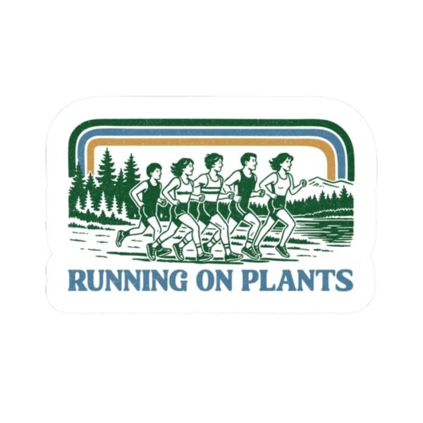 Running on Plants Sticker - Retro 80s Vegan Runner