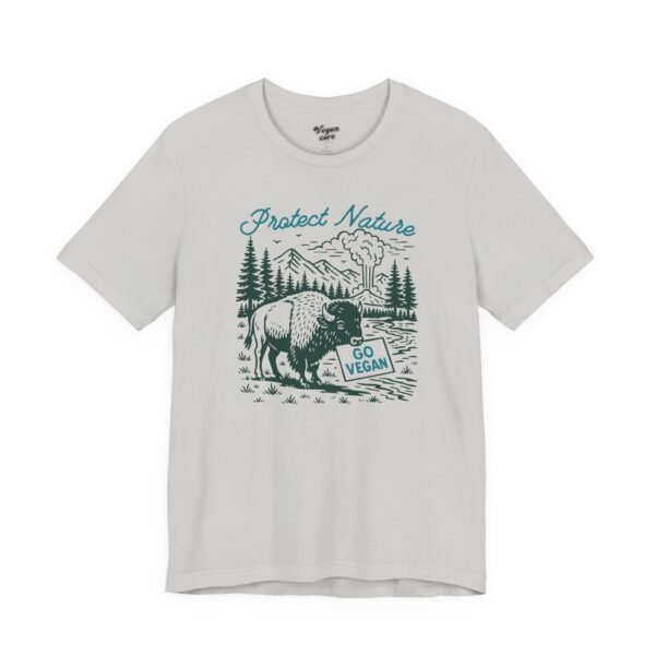 Protect Nature, Go Vegan Retro Yellowstone Bison – Unisex Jersey Tee