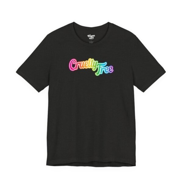 Cruelty Free 90s Rainbow Typography – Unisex Jersey Tee