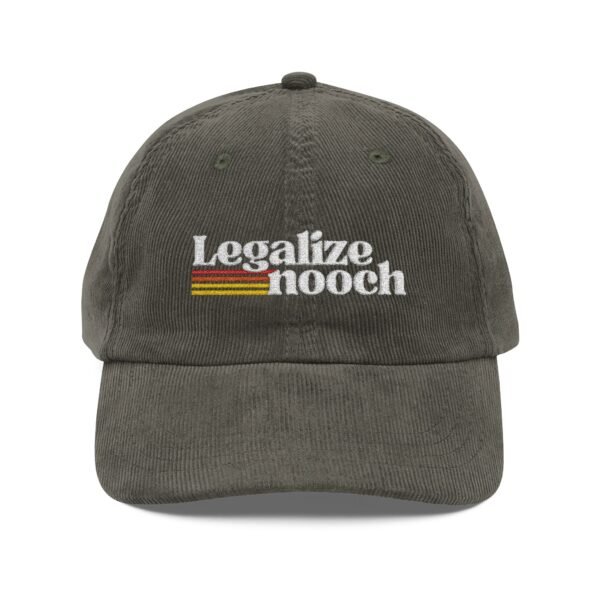 Legalize Nooch Retro Vegan Humor - Embroidered Vintage Corduroy Cap